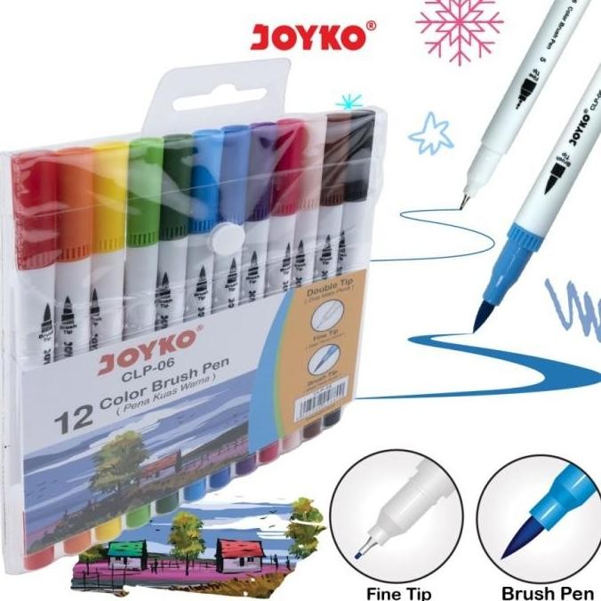 

Joyko Color Brush Pen Double Tip Set (12-warna) CLP-06 - Stationery by Radhiant official