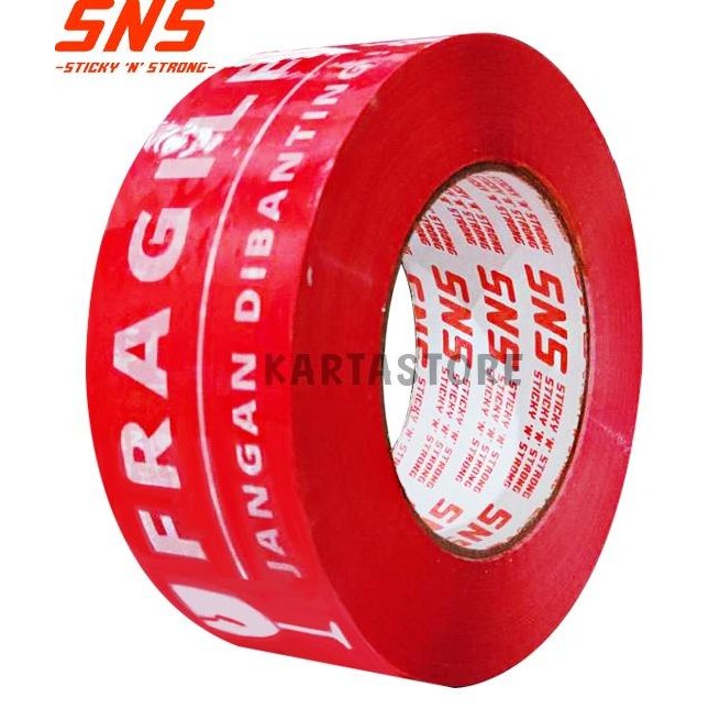 

LAKBAN FRAGILE 300 YARD FULL MERAH SNS STICKY N STRONG by Radhiant official
