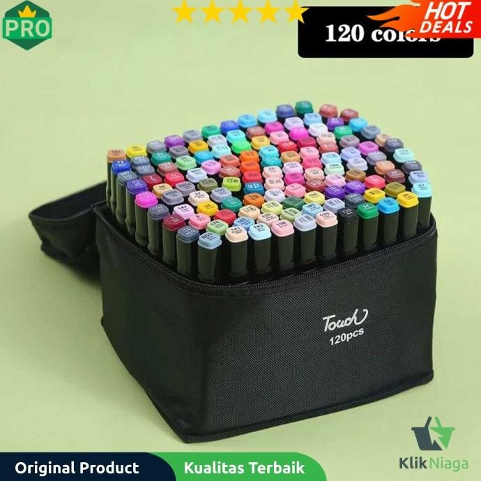 

Touch Spidol Dual Side Fine Art Brush Art Marker Set 120 Warna - by Radhiant official