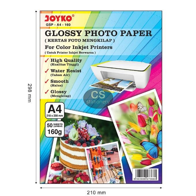 

Joyko Kertas Foto Glossy 160Gram Photo Paper A4 Gsp-A4-160 Best Seller