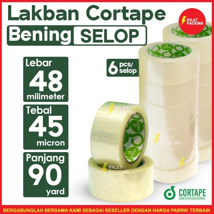 

Lakban Cortape Bening 48 mm x 90 yard Setara Daimaru 1 Selop by Radhiant official