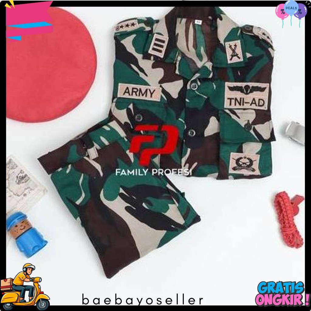 Baju Tentara Anak Laki Laki Perempuan Tni Ad Seragam Sekolah Tk Usia 3 Sampai 7 Tahun Terlengkap Dan