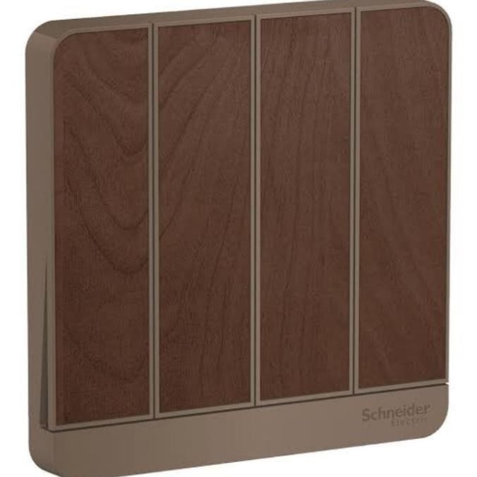 Spesial Saklar 4 Gang Schneider Avataron Wood / Saklar 4 Cetekan Schneider