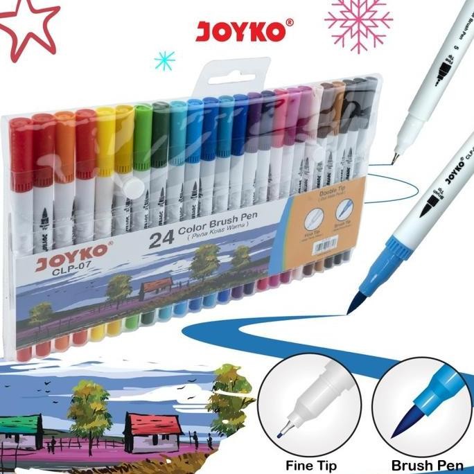 

Colour Brush Pen / Pena Kuas Warna Joyko CLP-07 24 Warna by Radhiant official