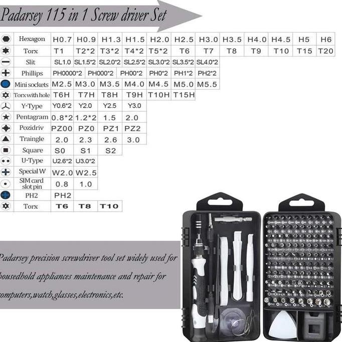 Sale Taffware 115 in 1 Screwdriver Set Reparasi  OBENG SET REPARASI TORX Magnetic Screwdriver Handph