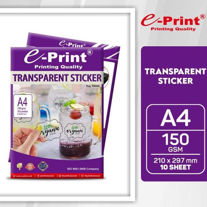 

E-Print Transparent Sticker A4 150 Gsm Promo