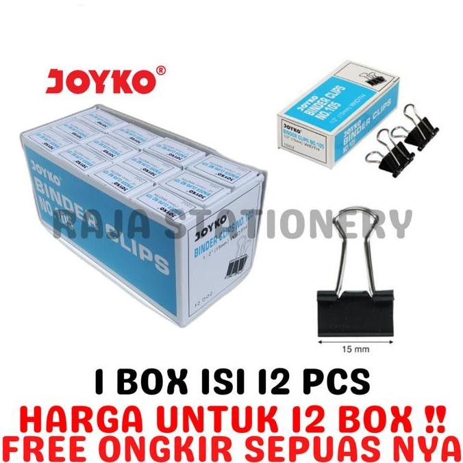 

JOYKO BINDER CLIP 105 KECIL 15MM KLIP KERTAS JOYKO NO.105 [12BOX] by Radhiant official