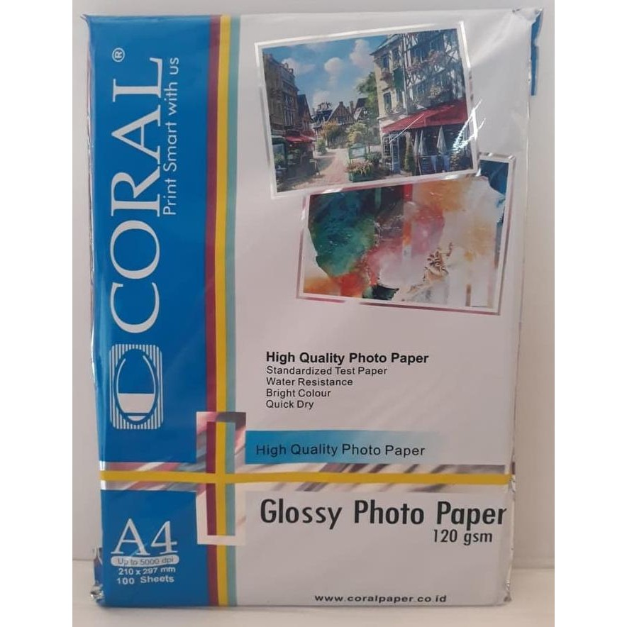 

Photo Paper Coral Glossy 120Gsm Isi 100 Sheets Best Seller