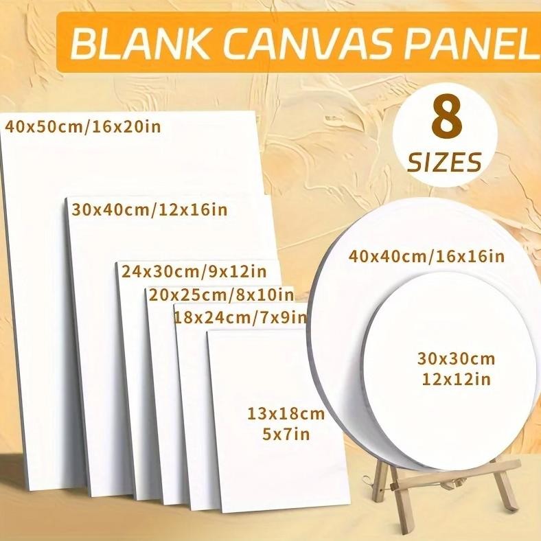 

8 Sizes Canvas Panels For Painting,Blank Canvas Boards For Acrylics,Oil,Gouache,Tempera,Primed White For Adults,Hobby Painters.