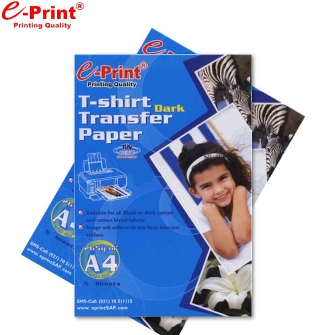

E-Print T-Shirt Dark Transfer Kertas Foto A4 Paper 265Gsm 5 Lembar Terbaru