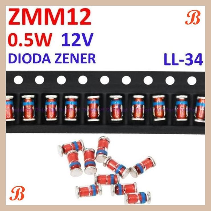 [SRE] ZMM12 LL-34 Sod-80 SMD Zener ZMM12V ZMM 12 0.5W 1/2W 12Volt ZD 12V