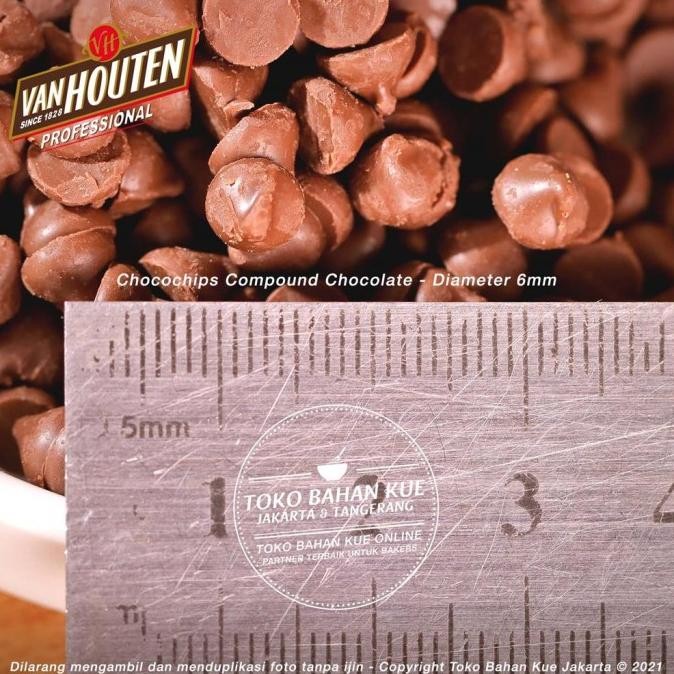 

TERSEDIA Van Houten-Chocochip COMPOUND Semi Sweet 500gr Choco Chips Cokelat
