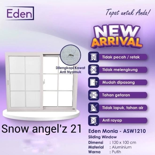 Jendela Aluminium Sliding Viola Asw1210 + Kasa Nyamuk 120 X 100Cm