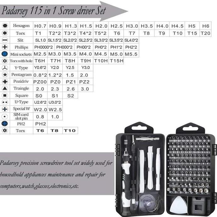 Sale Taffware 115 in 1 Screwdriver Set Reparasi  OBENG SET REPARASI TORX Magnetic Screwdriver Handph