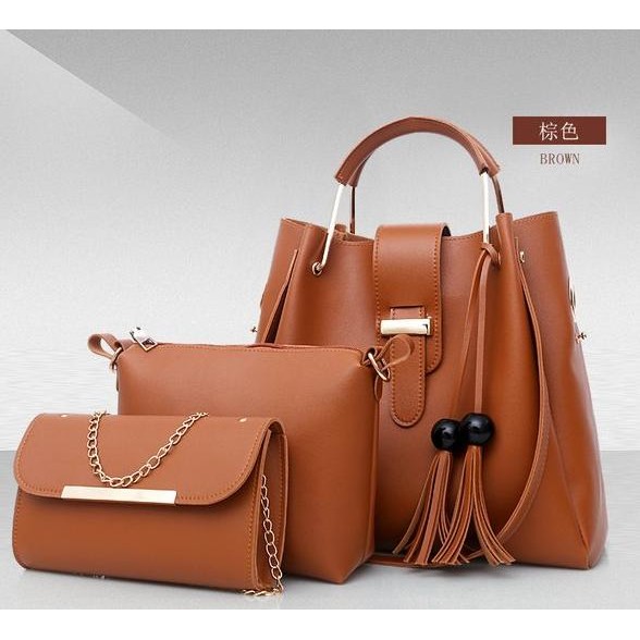 Handbag 3in1 Fashion VC84241 Tas Wanita Import Tas Tenteng dan Dompet Tas Paketan Tas Batam bermutu