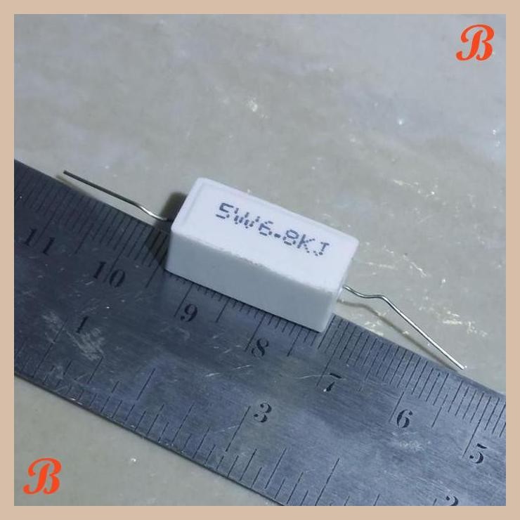 [SRE] 5W6.8KJ 5W 6.8K ohm 6K8 6,8K R Resistor Kapur 5watt 6,8Kilo J 6K8R 6,8KJ 6.8KJ 5 w watt