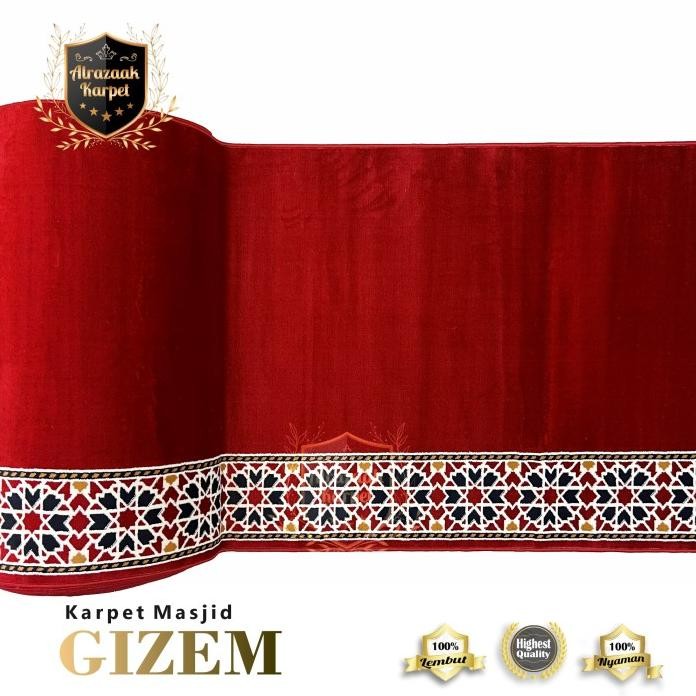 Terlaris Karpet/Sajadah Masjid Mushola Gizem Meteran Tebal Murah Polos 10Mm