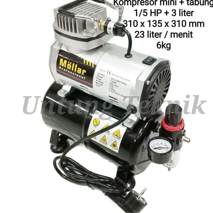 Sale Mollar Kompresor Mini Otomatis + Tabung Air Brush