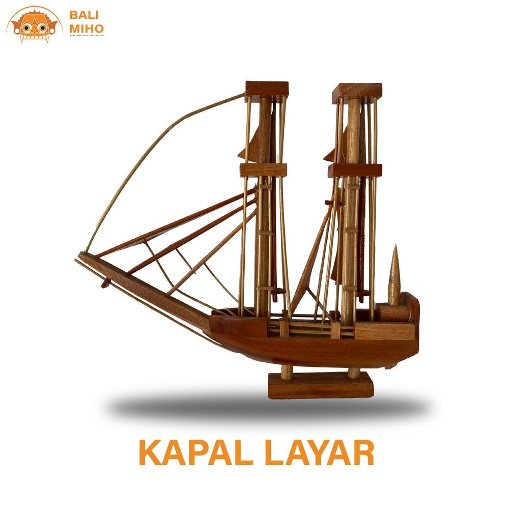 Living Pajangan Kapal Layar Kayu - Dekorasi Rumah Kapal Pinisi - Perahu Layar - Perahu Kayu - Kapal 