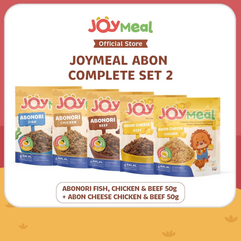 

[Bundle 5 pcs] JoyMeal ABONORI Complete Set - Abon Ikan, Abon Sapi, Abon Ayam & Keju @50gr | MPASI Cemilan Sehat Bayi & Anak Perpaduan Nori dengan Daging Ikan Salmon, Tuna, Daging Sapi Tenderloin, dan Cheese