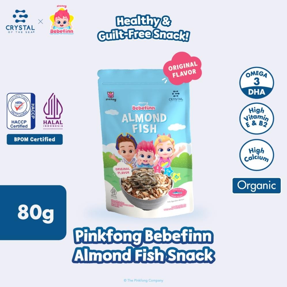 

Crystal of the Sea | Pinkfong Bebefinn Almond Fish Snack Original (80GR) / Ikan Teri Jengki Kacang Almond Premium - Cemilan MPASI NON MSG