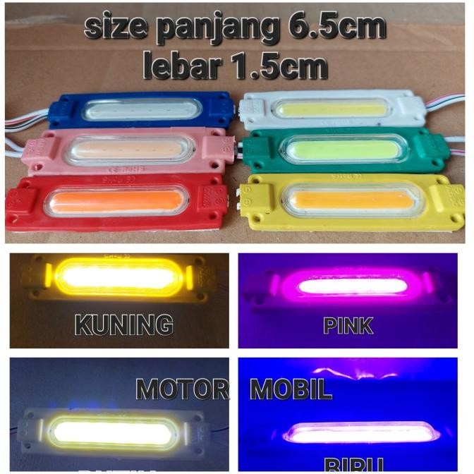 Terbaru (2) lampu led modul cob 6818 12v warna biru blue 2.4w 12 volt 6 led mata tojil4 Juara