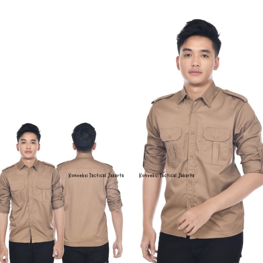 TERLARIS Baju Kemeja PDL PDH Seragam Dinas Pakaian Kerja Lapangan Lengan Panjang Pria Wanita Bisa Bo