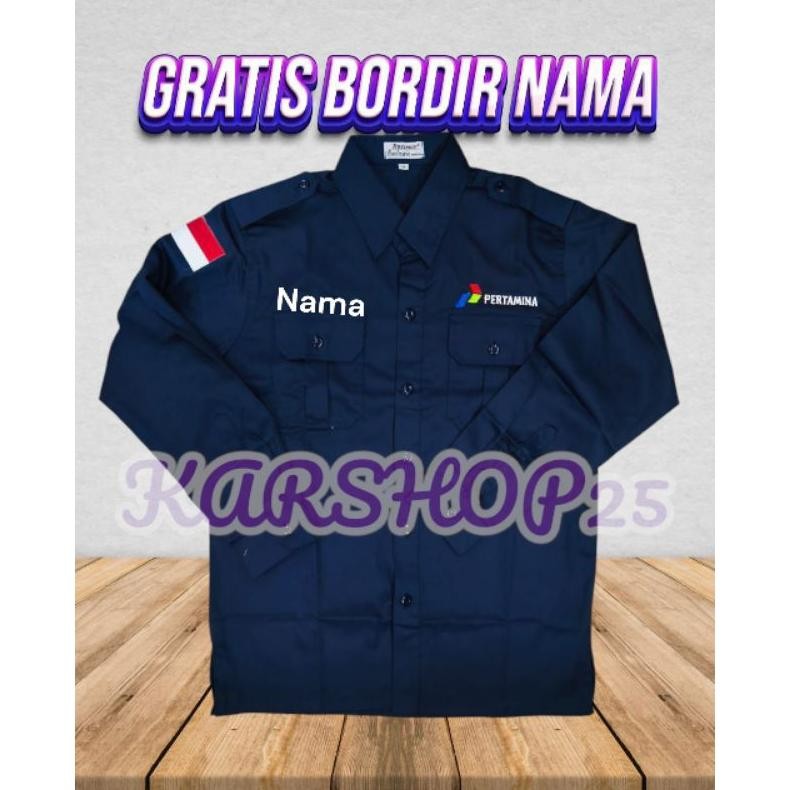 TERLARIS KEMEJA PERTAMINA LENGAN PANJANG SERAGAM PERTAMINA ATASAN BAJU PERTAMINA