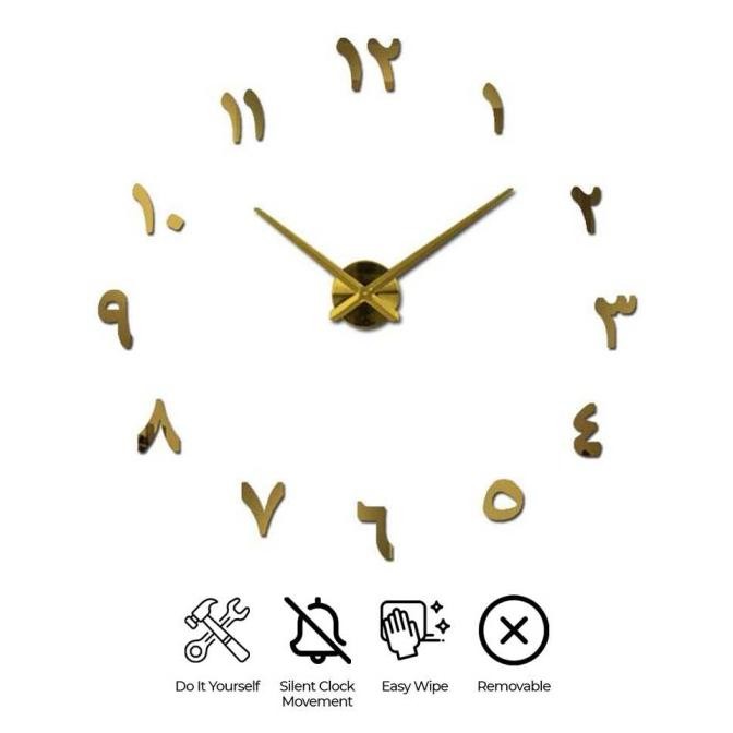 JAM DINDING DIY TEMPEL TEMBOK ANGKA ARAB UKURAN BESAR S031 TERMURAH