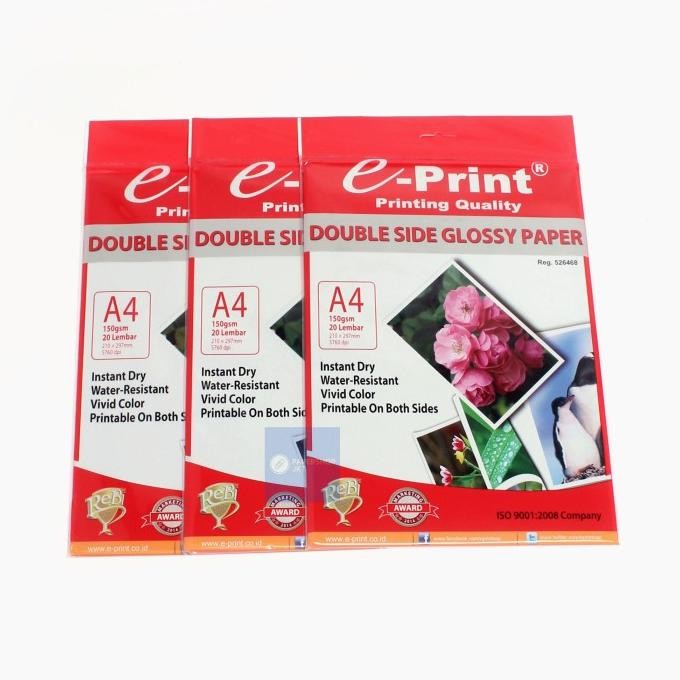 E-Print Photo Paper Double Side Glossy A4 150Gsm Terbaru