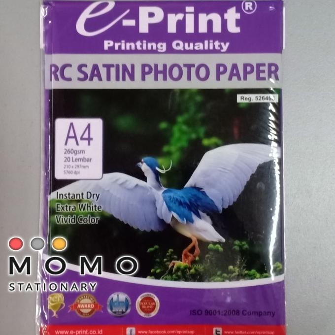 

Kertas Foto Rc Satin A4 260 Gsm ( 20 Lembar) Terbaru