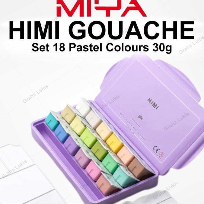 

Miya Himi Gouache Set Pastel 18 colours x 30ml / Cat Gouache