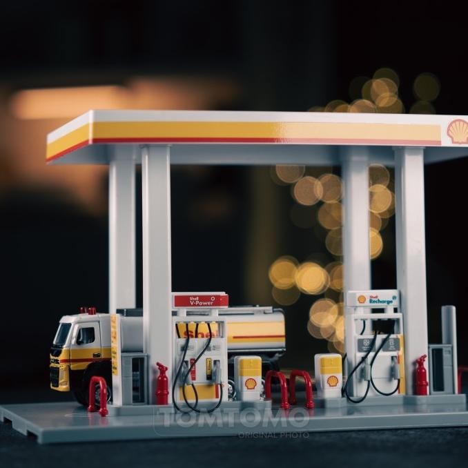 Shell V-Power Recharge Diorama Diecast Gas Station Pom Bensin Tomtomo