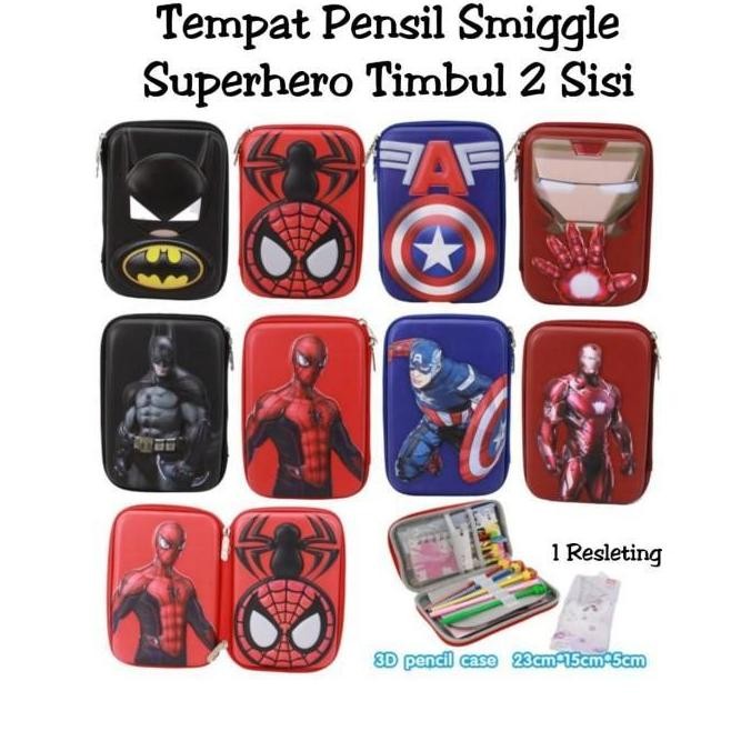 

Terbaru Tempat Pensil Anak Batman ironman spiderman Captain A Hardcase 2 sisi