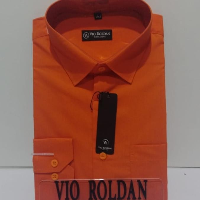 Promo Kemeja Polos Pria Kemeja Formal Kemeja Kerja Kemeja Pria Orange