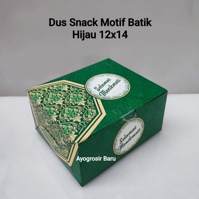 

Dus Snack 12X14 Batik Hijau Kacer Isi 100 Pcs Gs Motif Box Kue