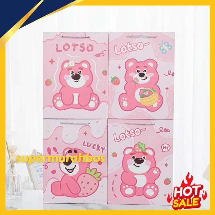 

PAOPAO PAPERBAG CHARACTER LOTSO BASEBALL BEAR AND FLOWER TAS KADO CUTE BEST SELLER !!