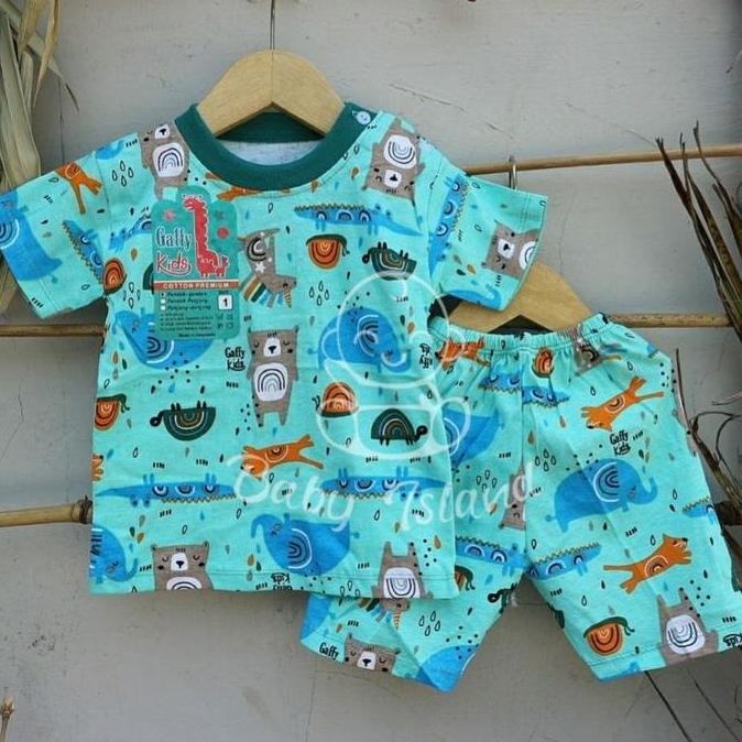 ready setelan baju pendek celana pendek anak bayi 6 12 18 bulan / baju tidur piyama oblong anak bayi
