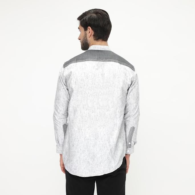 Promo Vanfive Kemeja Pria Koko Panjang Abu Silver D1003