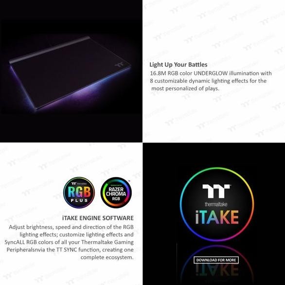 Thermaltake ARGENT MP1 RGB Gaming Mouse Pad GMP-MP1-BLKHMC-01