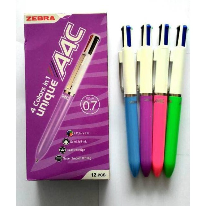 

Tersedia [ Pack ] Pulpen Warna Warni Multi Color - Zebra A4C 4 Warna Murah!