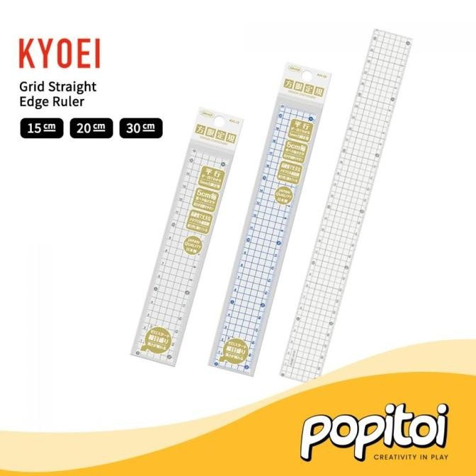 

siap kirim kyoei grid straight edge ruler 15 20 30 cm penggaris lurus sekolah kuliah