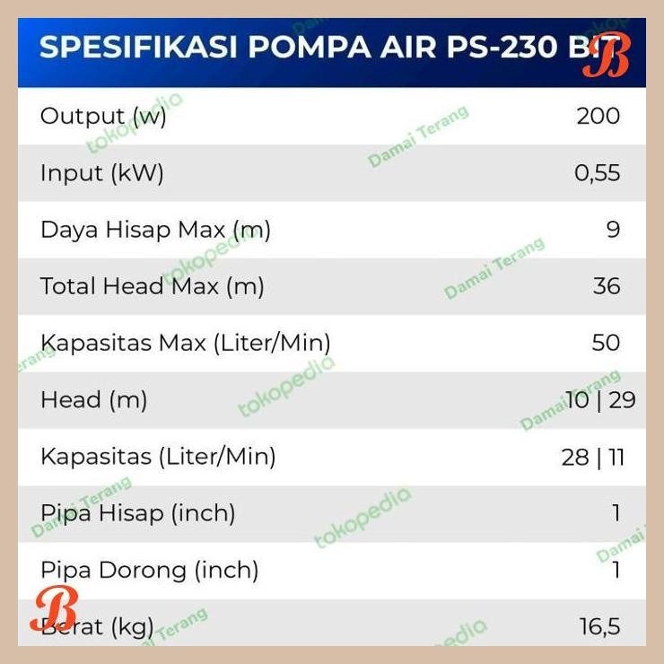 [DMT] SHIMIZU PS 230 BIT 200 W OTOMATIS - POMPA AIR SUMUR DANGKAL