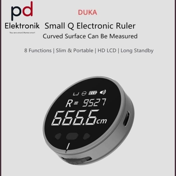 

siap kirim duka small q ruler penggaris meteran digital rechargeable lcd screen