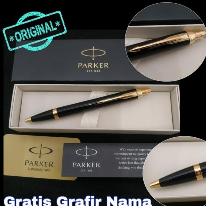 

Tersedia Pulpen Mewah Parker Original New Im Black Gold/Slv -Gratis Grafir Nama