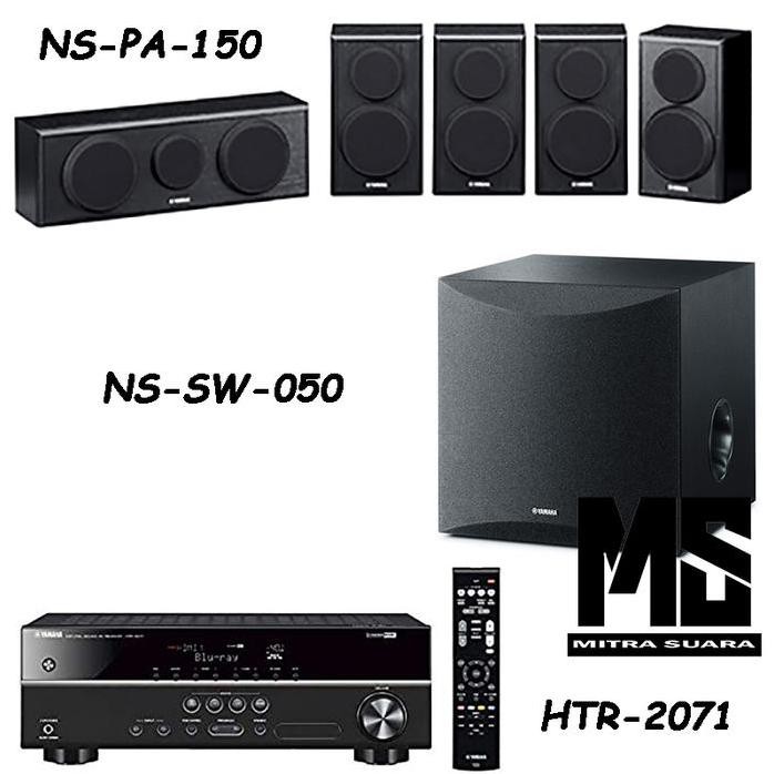 Terlaris Paket Yamaha Home Theater 5.1 Htr-2071 , Ns-Pa150 ,Ns-Sw050 - Hitam