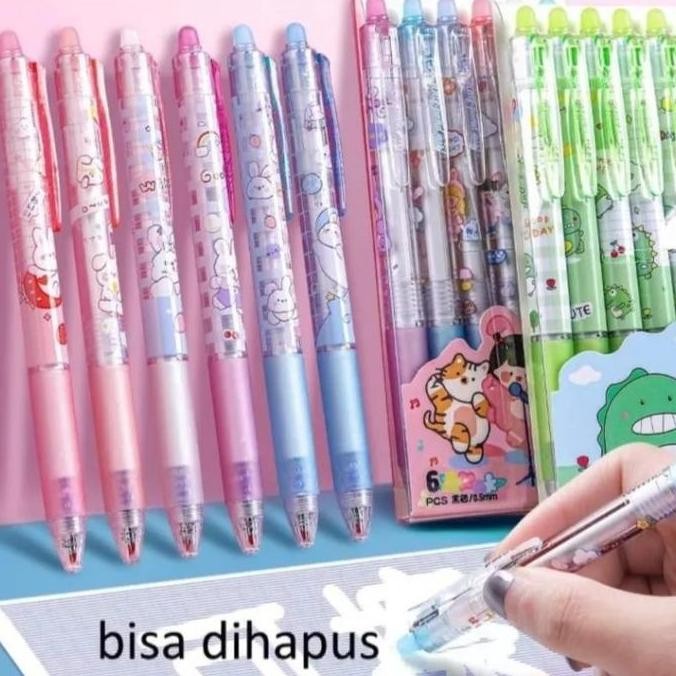 

Tersedia (12 Pcs) Pulpen Gel Bisa Dihapus Model Click Dengan Karakter Lucu Warna Hitam - Stationery