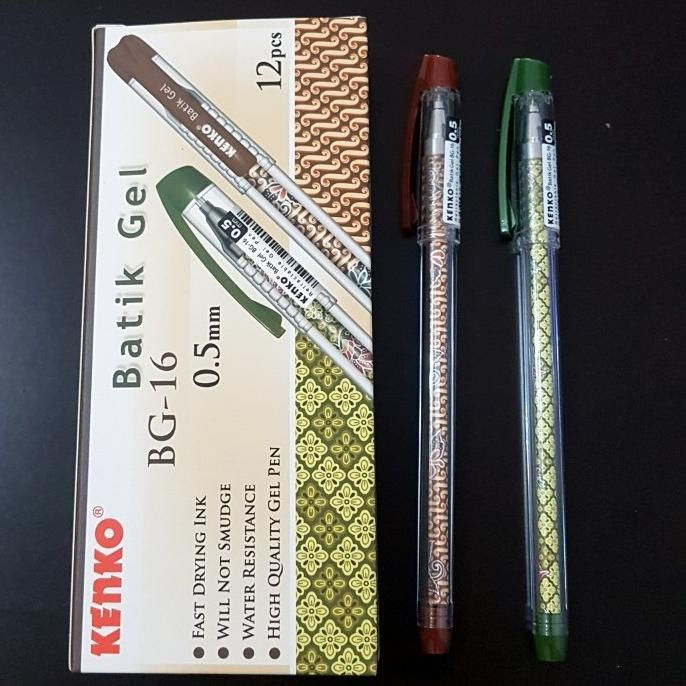 

Tersedia Pulpen Kenko Batik Gel Bg-16 0.5Mm Hitam (Per Lusin)