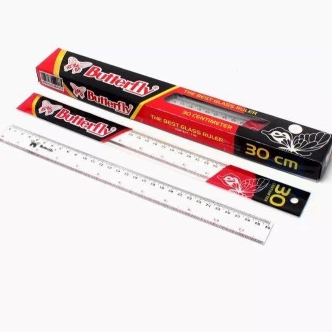 

siap kirim penggaris plastik butterfly 30 cm - 1 lusin isi 12 pcs