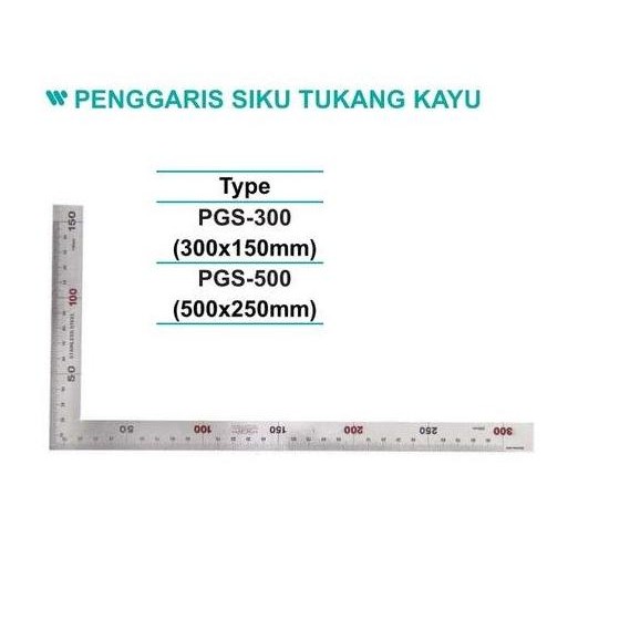 

siap kirim penggaris siku tukang kayu size 500 x 250 mm - wipro pgs-500
